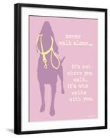 Never Walk - Purple Version-Dog is Good-Framed Art Print