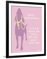 Never Walk - Purple Version-Dog is Good-Framed Art Print