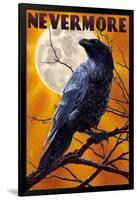 Nevermore - Raven and Moon-Lantern Press-Framed Art Print