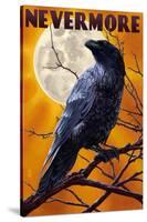 Nevermore - Raven and Moon-Lantern Press-Stretched Canvas