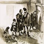 A Group of Tax Collectors Vainly Hammering on William Shakespeare's Door-Neville Dear-Giclee Print