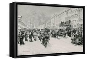 Nevsky Prospect-Frederic De Haenen-Framed Stretched Canvas