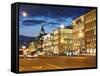 Nevsky Prospekt at Night, St. Petersurg, Russia, Europe-Vincenzo Lombardo-Framed Stretched Canvas