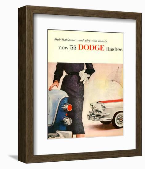 New '55 Dodge Flashes-null-Framed Art Print