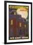 New Albany, Indiana - Culbertson Mansion and Moon-Lantern Press-Framed Art Print