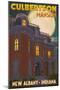 New Albany, Indiana - Culbertson Mansion and Moon-Lantern Press-Mounted Art Print