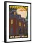 New Albany, Indiana - Culbertson Mansion and Moon-Lantern Press-Framed Art Print