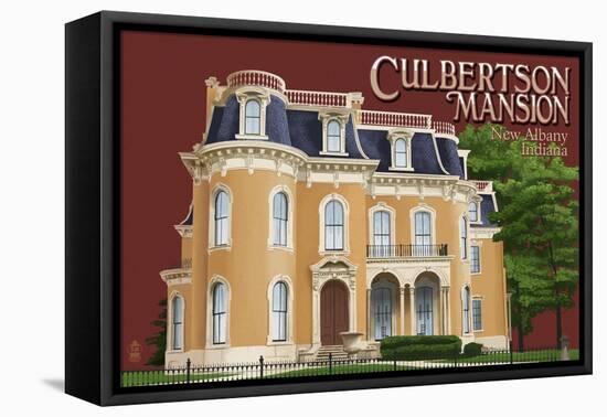 New Albany, Indiana - Culbertson Mansion-Lantern Press-Framed Stretched Canvas