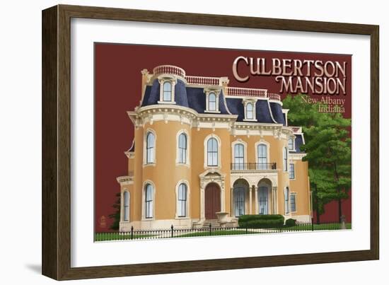 New Albany, Indiana - Culbertson Mansion-Lantern Press-Framed Art Print