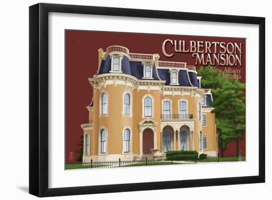 New Albany, Indiana - Culbertson Mansion-Lantern Press-Framed Art Print