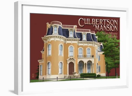 New Albany, Indiana - Culbertson Mansion-Lantern Press-Framed Art Print