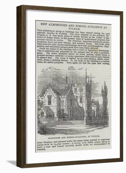 New Almshouses and School Buildings at Fulham-null-Framed Giclee Print