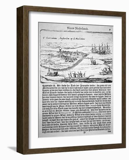 New Amsterdam in 1655, the Oldest known View of Fort Nieuw Amsterdam-Dutch-Framed Giclee Print