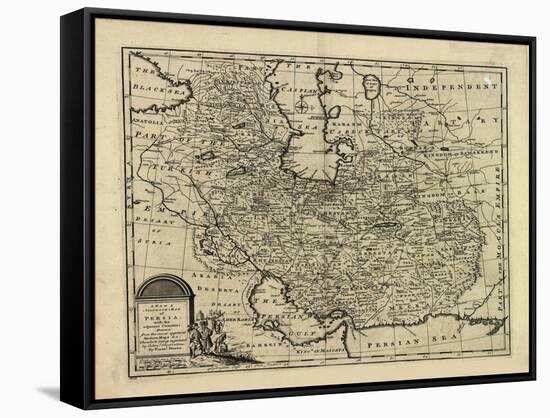 New and Accurate Map of Persia, with the Safavid and Mughal Empire-Emanuel Bowen-Framed Stretched Canvas