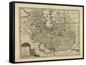 New and Accurate Map of Persia, with the Safavid and Mughal Empire-Emanuel Bowen-Framed Stretched Canvas