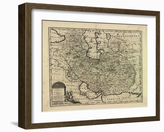 New and Accurate Map of Persia, with the Safavid and Mughal Empire-Emanuel Bowen-Framed Giclee Print