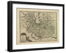 New and Accurate Map of Persia, with the Safavid and Mughal Empire-Emanuel Bowen-Framed Giclee Print