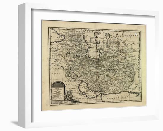 New and Accurate Map of Persia, with the Safavid and Mughal Empire-Emanuel Bowen-Framed Giclee Print