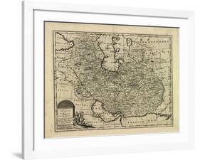 New and Accurate Map of Persia, with the Safavid and Mughal Empire-Emanuel Bowen-Framed Giclee Print