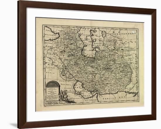 New and Accurate Map of Persia, with the Safavid and Mughal Empire-Emanuel Bowen-Framed Giclee Print