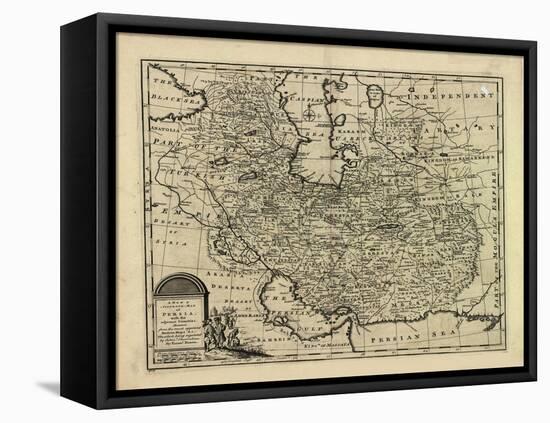 New and Accurate Map of Persia, with the Safavid and Mughal Empire-Emanuel Bowen-Framed Stretched Canvas