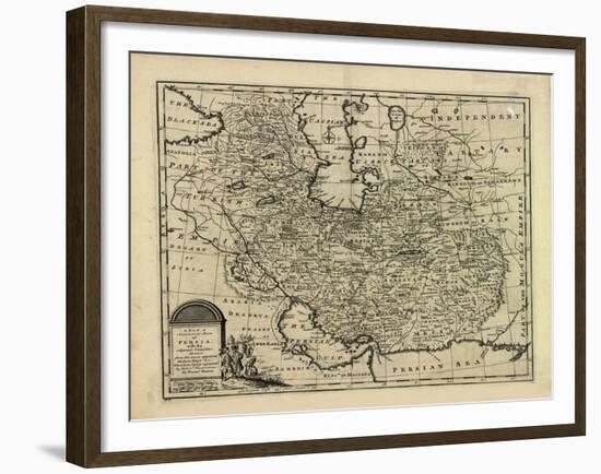 New and Accurate Map of Persia, with the Safavid and Mughal Empire-Emanuel Bowen-Framed Giclee Print