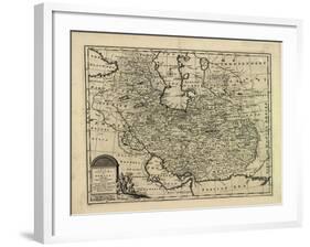 New and Accurate Map of Persia, with the Safavid and Mughal Empire-Emanuel Bowen-Framed Giclee Print