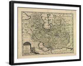 New and Accurate Map of Persia, with the Safavid and Mughal Empire-Emanuel Bowen-Framed Giclee Print