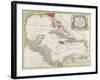 New and Accurate Map of the West Indies (Colour Litho)-American-Framed Giclee Print