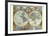 New and Accurate Map of the World; a Stereographic Projection-John Speed-Framed Premium Giclee Print