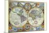 New and Accurate Map of the World; a Stereographic Projection-John Speed-Mounted Premium Giclee Print