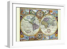 New and Accurate Map of the World; a Stereographic Projection-John Speed-Framed Art Print