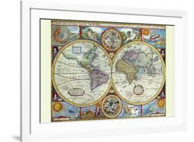 New and Accurate Map of the World; a Stereographic Projection-John Speed-Framed Art Print