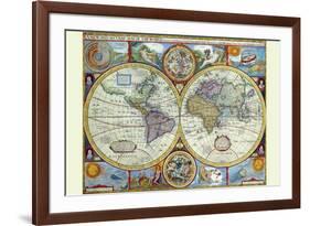 New and Accurate Map of the World; a Stereographic Projection-John Speed-Framed Art Print