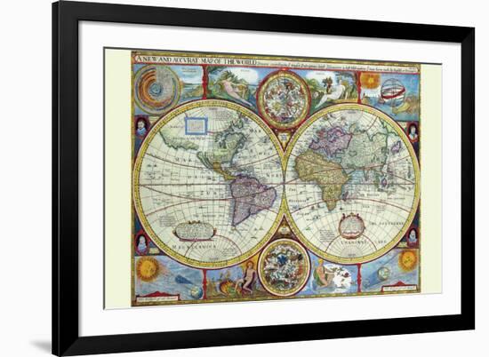 New and Accurate Map of the World; a Stereographic Projection-John Speed-Framed Art Print