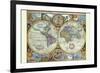 New and Accurate Map of the World; a Stereographic Projection-John Speed-Framed Art Print