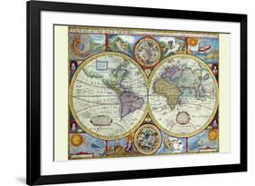 New and Accurate Map of the World; a Stereographic Projection-John Speed-Framed Art Print