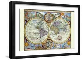 New and Accurate Map of the World; a Stereographic Projection-John Speed-Framed Art Print