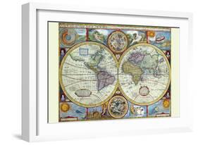 New and Accurate Map of the World; a Stereographic Projection-John Speed-Framed Art Print