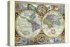 New and Accurate Map of the World; a Stereographic Projection-John Speed-Stretched Canvas