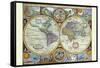 New and Accurate Map of the World; a Stereographic Projection-John Speed-Framed Stretched Canvas