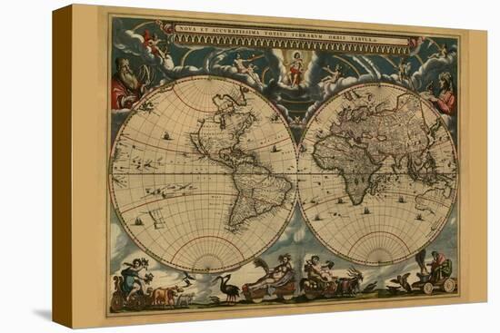 New and Accurate Map of the World-Joan Blaeu-Stretched Canvas