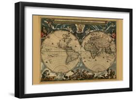 New and Accurate Map of the World-Joan Blaeu-Framed Art Print