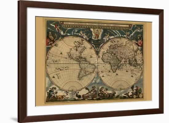 New and Accurate Map of the World-Joan Blaeu-Framed Art Print