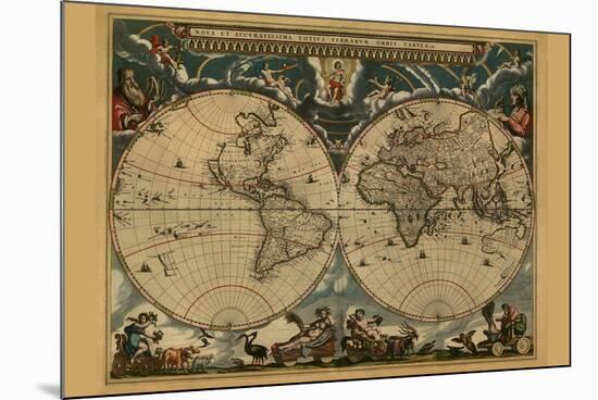 New and Accurate Map of the World-Joan Blaeu-Mounted Art Print