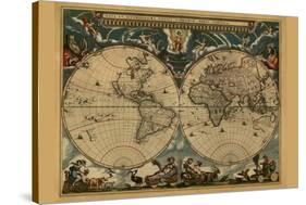 New and Accurate Map of the World-Joan Blaeu-Stretched Canvas