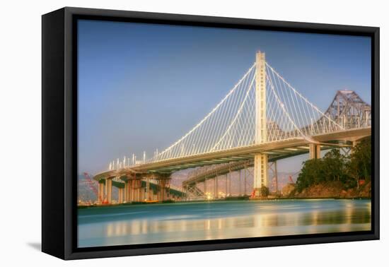 New and Old East Span, Bay Bridge-Vincent James-Framed Stretched Canvas