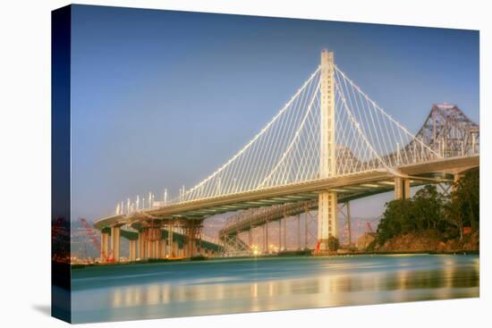 New and Old East Span, Bay Bridge-Vincent James-Stretched Canvas