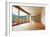 New Apartment in Cement and Wood, Empty Room with Windows-zveiger-Framed Photographic Print