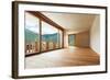 New Apartment in Cement and Wood, Empty Room with Windows-zveiger-Framed Photographic Print